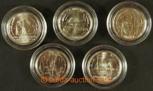 128652 - 1987-91 ČSR II.  sestava 5ks pamětních mincí Ag 50Kč (K