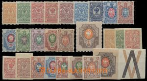 128679 - 1908-18 Mi.63-76, 77, State Coat of Arms   (with flashes), s