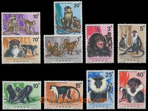128733 - 1971 Mi.432-441, Opice, kompletní série, kat.  75€