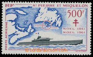128760 - 1962 Mi.396, Ponorka a mapa, hledaná známka, kat. 150€