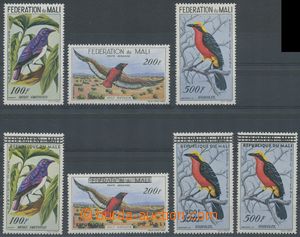 128763 - 1960 Mi.3-5, 14-17, Ptáci, kat. 90€