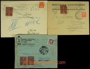 128825 - 1929-33 CZECHOSLOVAKIA 1918-39 comp. of 3 letters with commo
