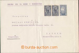 128856 - 1919 envelope with mounted stamp. Mi.108 (pair) and Mi.110, 
