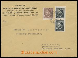 128867 - 1943 KT TEREZÍN  úřední dopis adresovaný do Terezína n