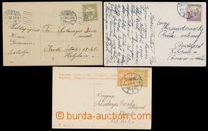 128889 - 1908-13 PERFINY  sestava 3ks pohlednic vyfr. zn. s perfiny, 