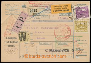128922 - 1920 CPP13, celá poštovní průvodka pro mezinárodní př