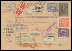 128923 - 1922 CPP11, celá poštovní průvodka pro mezinárodní př