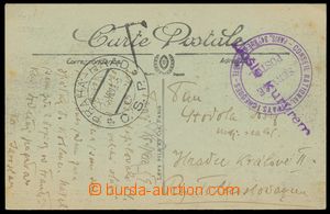 128926 - 1919 FRANCE / COURIER MAIL  postcard to Hradec Králové, ci