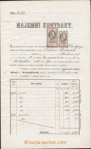 128961 - 1877 RAKOUSKO - UHERSKO  předtištěná nájemní smlouva s