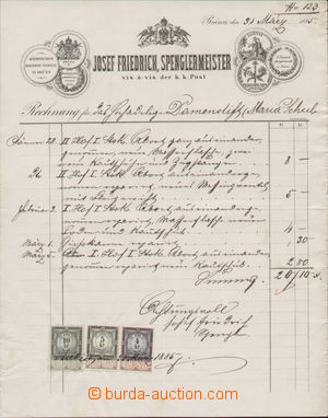 128962 - 1885 RAKOUSKO-UHERSKO (MORAVA)  účet s ozdobným záhlaví