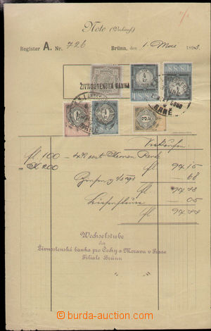 128975 - 1893 RAKOUSKO-UHERSKO  účet Živnostenské banky v Brně s