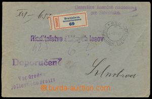128991 - 1925 úřední R-dopis, osvobozený od poštovného a doporu