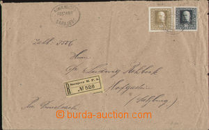 128996 - 1916 Reg letter with Mi.102b, 107, CDS MPA SARAJEVO, frayed 