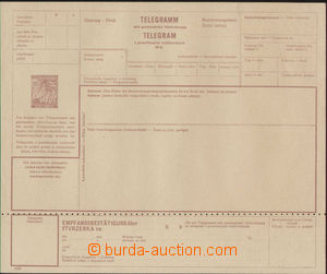 129050 - 1939 CTU1a, telegram s přitištěnou zn. 40h Lipová ratole
