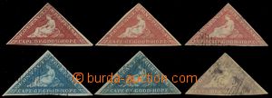 129082 - 1853-63 Mi.1-3, Trojúhelníky, sestava 6ks známek, hodnota