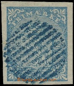 129105 - 1855 Mi.1, Znak 4Sk modrá, luxusní střih, bezvadný kus s
