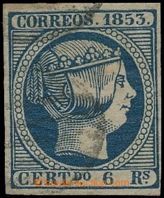 129106 - 1853 Mi.21, Královna Izabela II. 6R modrá, velmi dobrý st