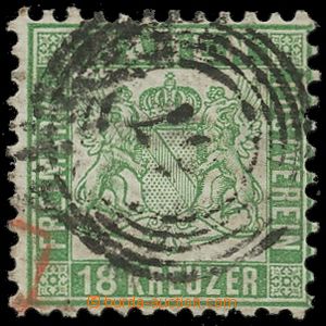 129121 - 1862 Mi.21a, Coat of arms 18Kr green, nice piece with numera