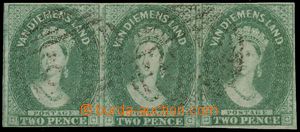 129173 - 1857 Mi.7; SG.33, Královna Viktorie 2P tmavě zelená, 3-p
