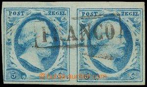 129183 - 1852 Mi.1a, Král Willem III. 5C světle modrá, 2-páska, b