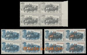 129192 - 1962 printing trial/expertization, Coach, 3x block of four w