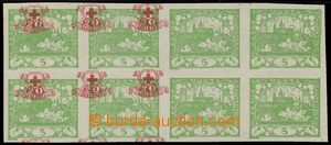 129218 -  PLATE PROOF block of 8 Hradčany 5h imperforated, Pof.3, ad