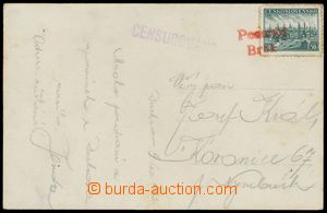 129246 - 1938 pohlednice Duchcova do ČSR, červené provizorní raz