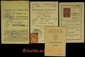 129329 - 1932-52 CZECHOSLOVAKIA  comp. 4 pcs of identity-card, home c