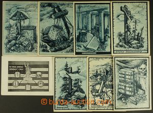 129411 - 1945-46 sestava 8ks pohlednic, americká demokracie a soubor