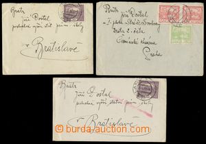 129416 - 1919 comp. 3 pcs of letters incl. content with issue Hradča