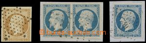 129435 - 1852 Mi.8a, 9a 2-páska, 9a na výstřižku, Napoleon III., 