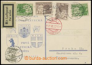 129436 - 1927 air-mail card sent by first flight community Lufthansa,