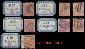 129444 - 1862-67 OFF. ABROAD  sestava 7ks známek, SG.80, 94 5x, 103;