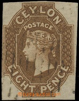 129518 - 1857 Mi.7; SG.7, Queen Victoria 8P brown, very fine piece, p