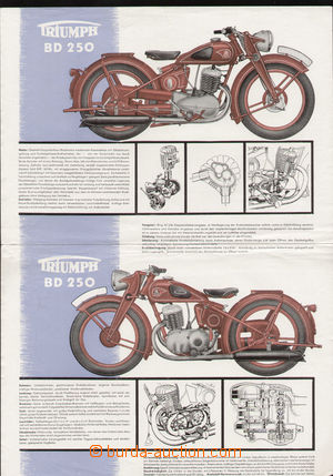 129536 - 1940 DOPRAVA / TRIUMPH, model BD 250, reklamní plakát A3 -