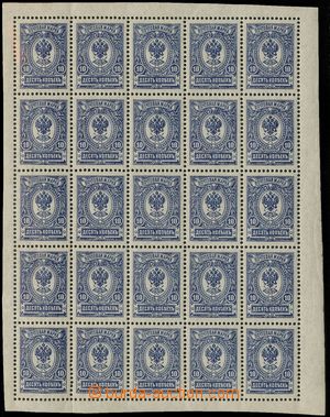 129561 - 1908 Mi.69, State Coat of Arms   10kop. dark blue, blk-of-25