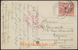 129577 - 1919 FRANCE / COURIER MAIL, postcard Neveklova with 10h Hrad