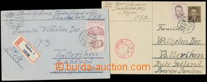 129583 - 1949-50 INTERNAČNÍ TÁBORY  R-dopis a dopisnice z posledn