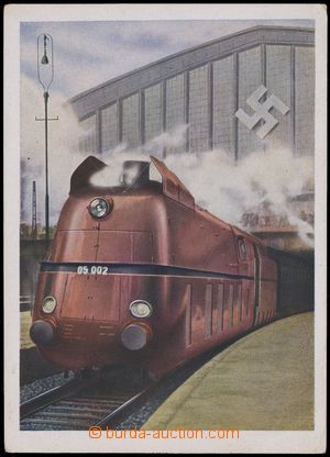 129651 - 193? GERMANY  steam locomotive 2C2 - BORSIG, výjezd from ha