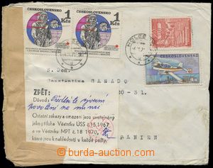 129683 - 1971 CLO  letter returned customs control, label with důvod