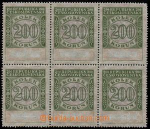 129712 - 1925 ČSR I. 6-blok kolků emise 1925, hodnota 200K (Koř.24