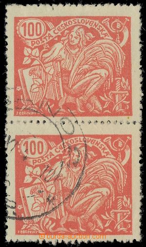 129835 -  Pof.173B ST, 100h red, vertical pair with joined types II.+