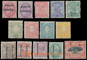 129881 - 1891-99 comp. 14 pcs of stamps, contains Yv.6, 7, 11, 15, 16