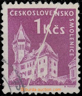 129964 - 1960 Pof.1107, Castles, value 1Kčs violet, significant obli