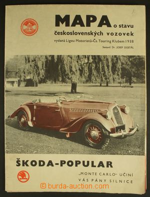 130003 - 1938 ČSR I.  silniční mapa s vyznačením stavu vozovek, 