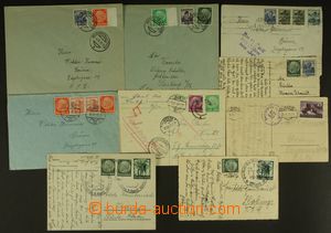 130008 - 1938-40 sestava 9ks dopisů, smíšené frankatury, přítis