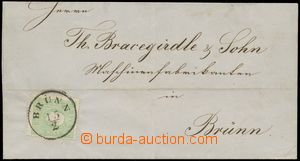 130038 - 1861 skládaný dopis v místě vyfr. zn. 3Kr zelená, Mi.12