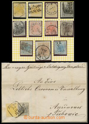 130071 -  Mi.1-5, comp. 11 pcs of stamp. issue I and folded letter, s
