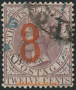130134 - 1883 Mi.51; SG.80, Královna Viktorie s přetiskem 8, zk. Sc