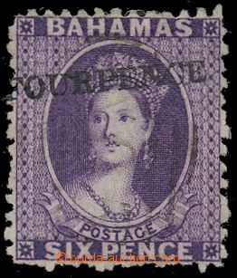 130220 - 1883 Mi.12; SG.45, Královna Viktorie s přetiskem FOURPENCE